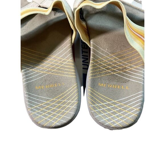 Merrell Yellow and Cream Slip On Sandal with Flip Flop Toe - Picture 9 of 11